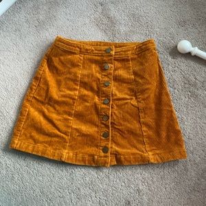 Corduroy orange fall skirt.  Forever 21